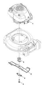 Engine And Blade Group Diagram and Parts List for 2691806-00-300E  Briggs and Stratton Lawn Mower